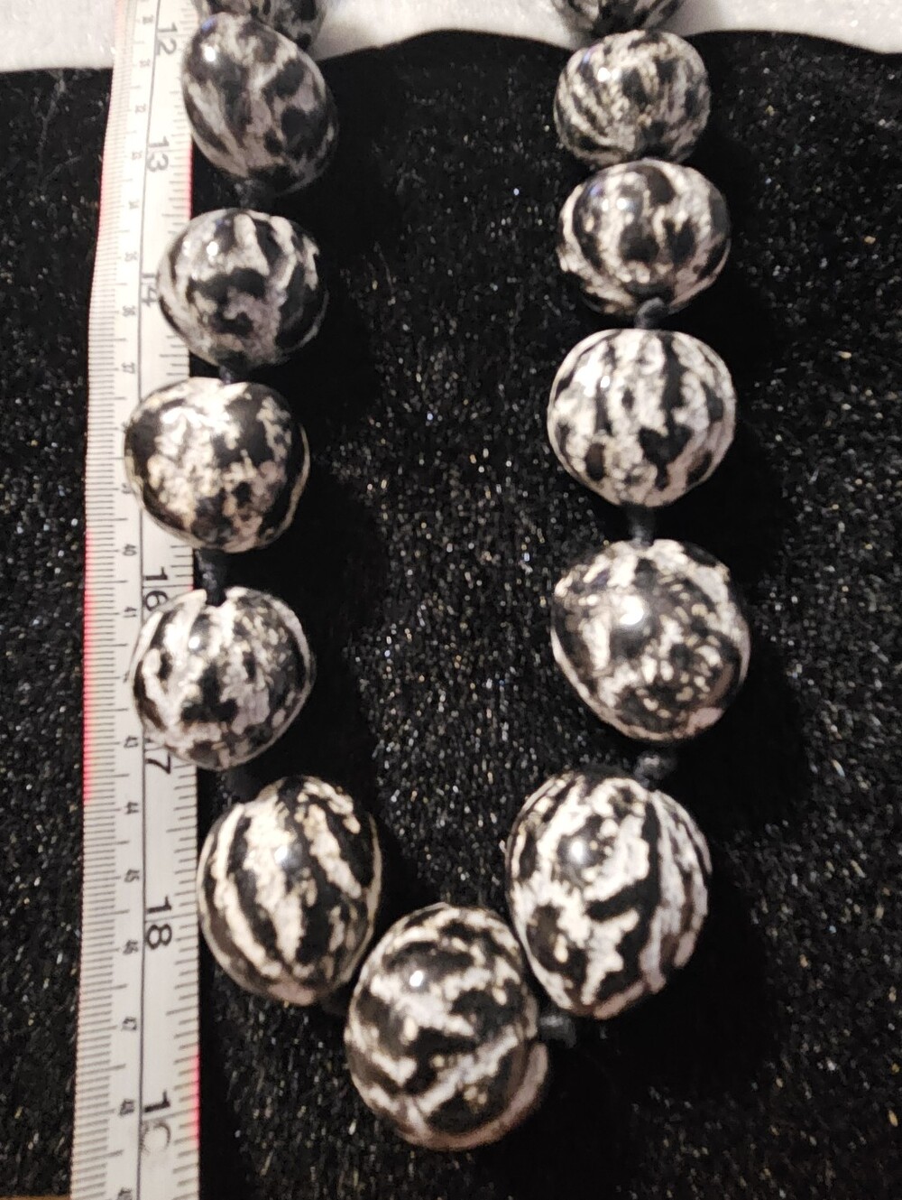Black and White Statement Large Beaded Necklace - Women Jewelry